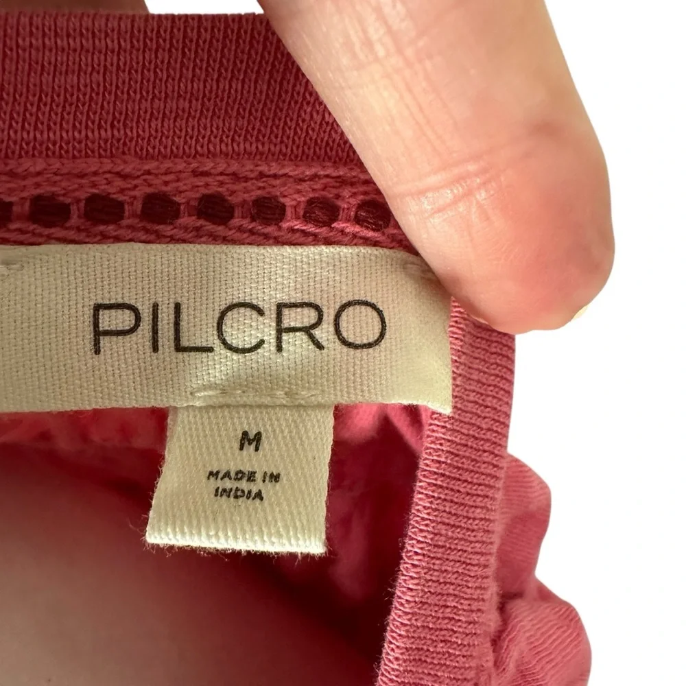 Anthropologie Pilcro Garment Dyed Ruched Crew Neck Cap Sleeve Tee - Picture 6 of 6